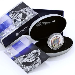 2009 Cook Islands First Man on the Moon | .999 Silver Dollar w/BOX & COA - Picture 1 of 6