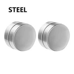 1/3Pairs 6MM Crystal Magnetic No-Pierce Stainless Steel Stud Earrings for Men Pu - Picture 1 of 12