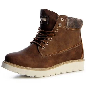 Damen Worker Boots Stiefeletten Stiefel Booties Plateau Derby Braun 38 - Imagen 1 de 3