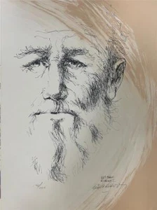 Luis Carlos Rodriguez Kopfstudie handsigniert limitierte Lithographie auf Papier - Bild 1 von 3