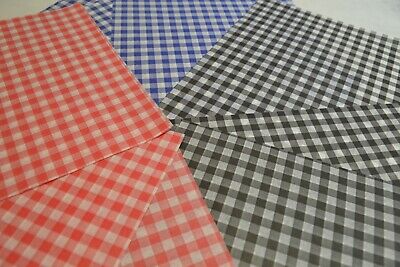 Gingham Greaseproof Paper Sheets Red, Black, Blue, Tubs, Baskets, Pots Free Post • 3.99£