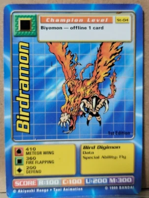 Digimon Birdramon ST-04 1st Edition Champion Level Playing Card - Image 1 of 2