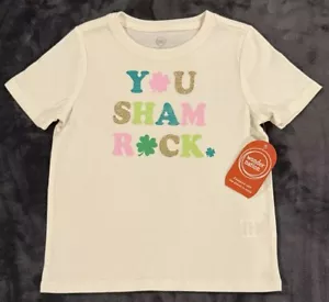 Wonder Nation St. Patrick’s Day Tee 'You Sham Rock' T-Shirt Toddler Girl 5T NEW - Picture 1 of 12