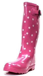 woman's Rain Boots -MST-363A: Ladies rain boot Pink Polka Dot - Picture 1 of 1