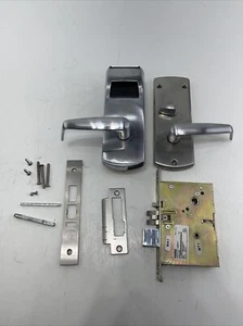 Kaba Electronic Key Card Lock Door Access Hotel Satin Chrome Used Left hand - Picture 1 of 9