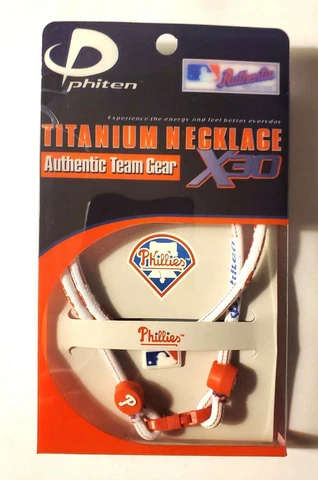 Philadelphia Phillies Phiten Titanium Necklace X30 22" 2008 Baseball Harper Cover