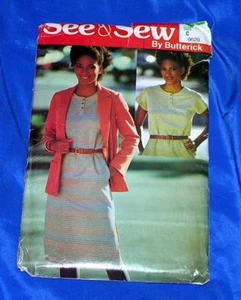 VTG BUTTERICK SEWING PATTERN 6629 SEE N SEW DRESS N JACKET LADIES SIZE 14 TO 18 - Picture 1 of 2