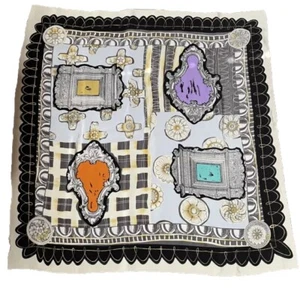 Vintage TIMNEY FOWLER London 100 % reine Seide Schal gerollter Saum 38 Zoll quadratisch - Bild 1 von 7