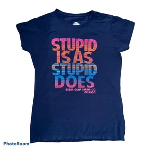 Camiseta para mujer Bubba Gump Shrimp Stupid Is As Stupid Does Forrest grande azul - Imagen 1 de 4