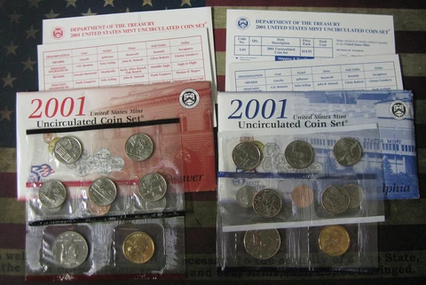 2001 U.S. Mint Set of Uncirculated Coins - 20 Coins - OGP - BINo Cover
