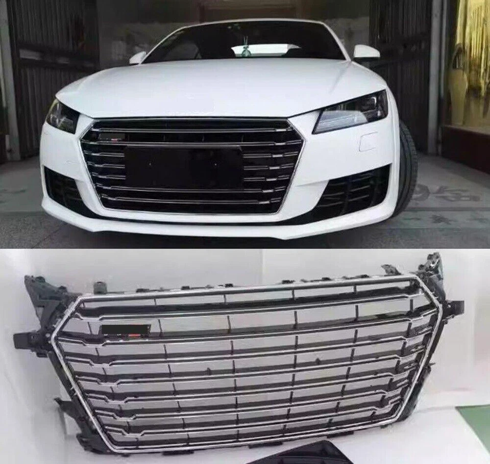 Parrilla cromada estilo TTS radiador parachoques delantero parrilla para Audi TT TTS 2015-2018 Foto 1 de 1