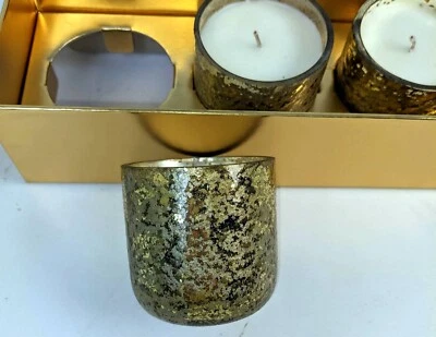 Illume Winter White Soy Candle Mini Luxe Sanded Mercury Glass 3 Pack Box - Image 1 of 4