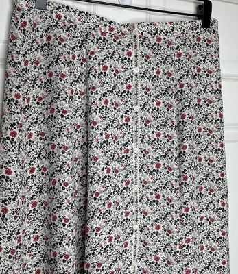Max Studio White Floral Multicolor Midi Skirt Size Large NEW - Image 1 of 4