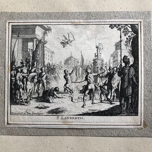 Balthasar Moncornet — Martyre de Saint Laurent — eau-forte originale — XVIIème. - Picture 1 of 3
