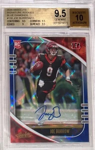 2020 Joe Burrow Absolute Auto Blue Diamonds RC- BGS 9.5 Gem Mint... #15/15 - Picture 1 of 2