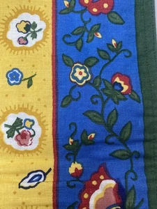 3Pc Cotton Runner 2 Fabric Napkins Floral Multicolor Yellow Blue 388 - Picture 1 of 11