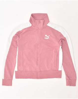 PUMA Womens Tracksuit Top Jacket UK 6 XS Pink Colourblock Cotton AF03 - Image 1 of 3