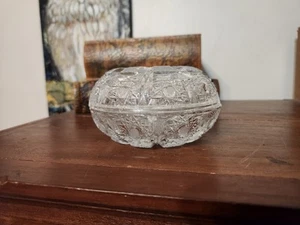 Vintage Queen Lace Bohemia Leaded Crystal Cut Candy Dish - with Lid - Picture 1 of 8