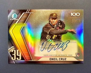 2022 Bowman Chrome Bowman Scouts Top 100 Oneil Cruz #BTP-39 Auto RC /50 - Picture 1 of 6