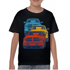 American Pickup Truck Stack Youth T-shirt 4X4 Offroad Power Heavy Duty Kids - Picture 1 of 50