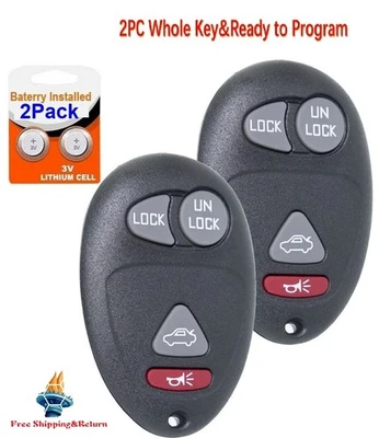 2 Llavero de coche remoto para Buick Century Regal 2001 2002 2003 2004 2005 L2C0007T Foto 1 de 4