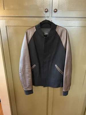 Theory Men s Leather Virgin Wool Cashmere Jacket XL Retail $800 - Image 1 of 4