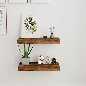 Floating Shelves, Wall Shelves Set of 2 Wall Mounted for Bathroom Kitchen Décor - Picture 1 of 9