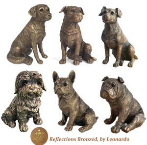 SALE Leonardo Reflections Bronze Dog figurine ornament NEW with damaged box - Picture 1 of 13