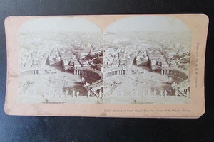 19th SAINT SQUARE STONE ROME HIGH VIEW STEREOSCOPIC PHOTO KILBURN - Picture 1 of 1