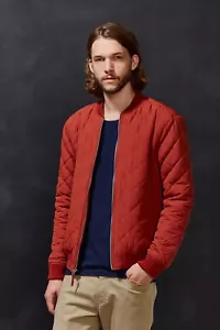Urban Outfitters Your Neighbors Devon Quilted Bomber - XS - Rust / Orange - Picture 1 of 7