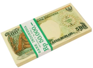 INDONESIA 500 RUPIAH 1992 P 128 UNC BUNDLE OF 100 NOTES (100 PCS) - Picture 1 of 2