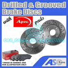 Drilled & Grooved 5 Stud 280mm Vented Brake Discs (Pair) D_G_2676 with Apec Pads
