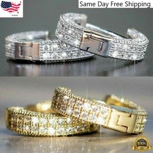 Silver,Gold Plated Hoop Earrings for Men/Women Jewelry A Pair/set Lab-Created - Picture 1 of 11