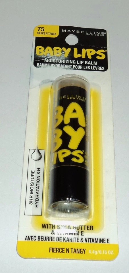 LOT OF 3 MAYBELLINE Baby Lips Moisturizing Lip Balm FIERCE N TANGY 75 NIP - Image 1 of 1
