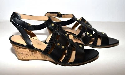 Naturalizer Hania No5 Comfort Black Studded Faux Leather Strappy Sandals 5.5  - Image 1 of 4