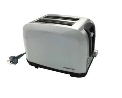 BOS & SARINO 2 Slice Wide Slot Stainless Steel WHITE Toaster 600W - Image 1 of 4