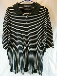 Polo Golf Ralph Lauren Shirt Mens Black Casual Play Pima Cotton Size XL Striped - Picture 1 of 10