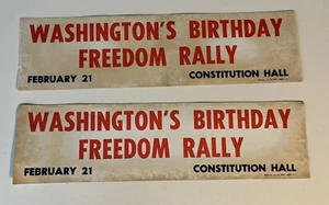 Vintage Washington’s Birthday Freedom Rally - February 21st - Bumper Sticker - Picture 1 of 8