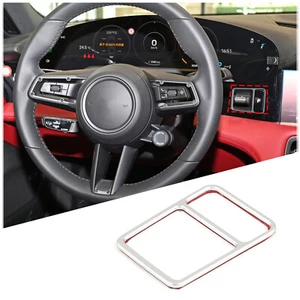 Silver Aluminum Gear Lever Frame Trim Decorate Cover For Porsche Taycan 2019-22 - Picture 1 of 7