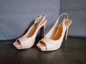 Jessica Simpson Women's JP-Barit Nude Patent Slingback Stilettos (US 6.5M) - Picture 1 of 10