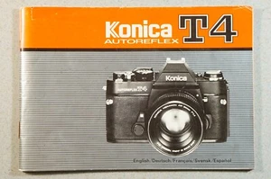 Konica T4 Bedienungsanleitung, 80 S., guter Zustand, 5 languages E/D/F/Sv/Es - Picture 1 of 1