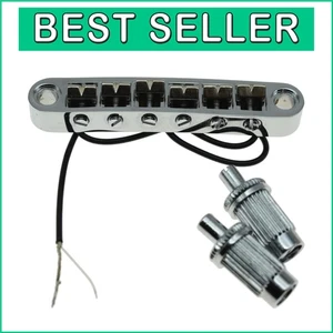 Versatile Chrome Tune-o-Matic Piezo Guitar Bridge for Epi Models - 12" Radius - Picture 1 of 10