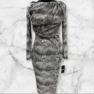 Chiara Boni La Petite Robe Snake Print Midi Dress Size 4 NWT Neiman Marcus - Picture 1 of 21