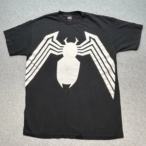 Vintage Y2K Marvel Comics Venom Spiderman Mad Engine Black T-Shirt Sz M - Picture 1 of 4