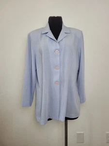 Jaclyn Smith Classics Lightweight Blazer Jacket Blue Spring Formal Size 16 - Picture 1 of 10
