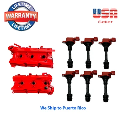 Valve Cover with Gasket & 6 Ignition Coil for Infiniti FX35 G35 M35 Nissan 350Z - Image 1 of 4