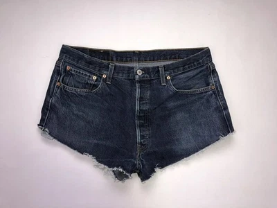 LEVI’S 501 Denim Hotpants Shorts - W36 - High Waist - Navy - Great Condition - Image 1 of 3