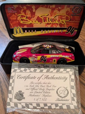 Bill Elliott #94 McDonald’s 1:24 NASCAR Diecast Car Racing Champions Auth COA - Image 1 of 4