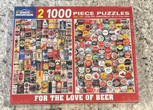 White Mountain  (2) 1000 Piece 20" x 27" Puzzles For the Love of Beer New Sealed - Bild 1 von 3
