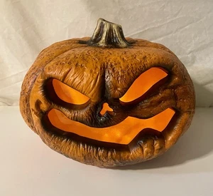 Tekky Halloween 12” Rotten Flaming Light-up Pumpkin Jack-o-lantern Battery Power - Picture 1 of 8